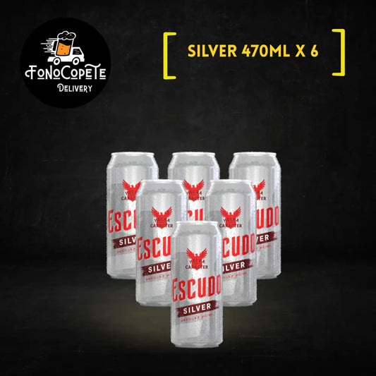 Escudo Silver 470ml six pack domicilio gratis cervezas