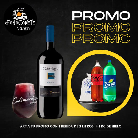 Promo Calimocho Botellón Merlot con Bebida y Hielo Envio Gratis Vino Botellon