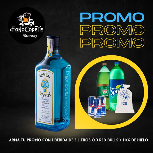 Promo Gin Bombay con Bebida Hielo Envio Gratis Gin