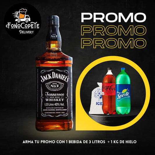 Promo Jack Daniel’s 12 Años con Bebida y Hielo Domicilio Gratis Whisky