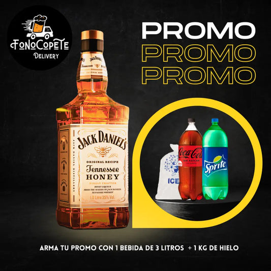 Promo Jack Daniel’s Honey con bebida y hielo domicilio gratis Whisky