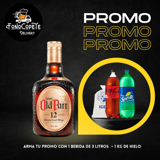 Promo Old Par Whisky 3L con Hielo y Bebida Gratis Santiago Whisky